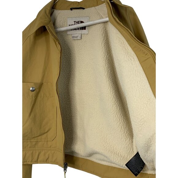 The North Face women’s work jacket  Fleece-Lined NF0A7URY Size L tan EUC 7351 - Picture 8 of 15